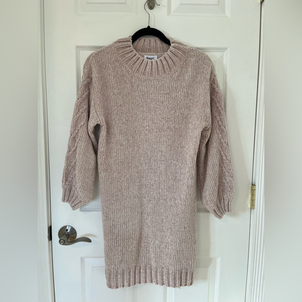 Princess Polly Cable-Sleeve Knit Dress